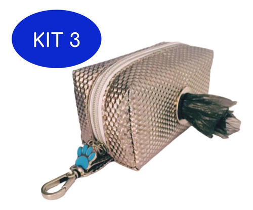 Kit 3 Pet Bag Dispenser - Prata