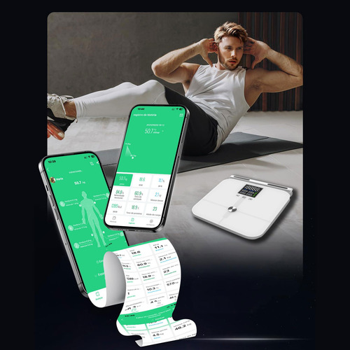 Balança Bioimpedância 8 Eletrodos Corporal Digital Com App