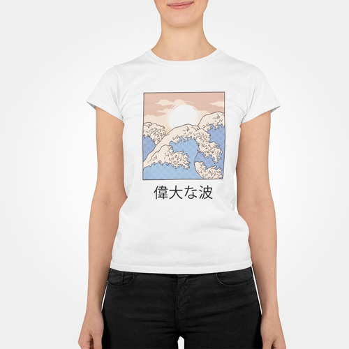 Blusa Playera Aesthetic Kanagawa Ola Japonesa Niña-mujer