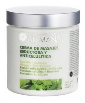 Crema De Masajes Reductora Y Anticelulítica