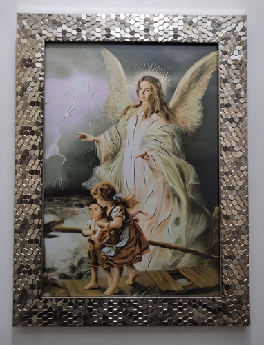 Ángel De La Guarda Op 1 En Marco Condesita 47 X 35 Cms