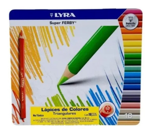 Imagen 1 de 4 de Lápices De Colores Gigantes Lyra 18