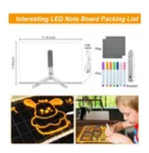 Tablero Dibujo For Niños Tableros Mágicos Emisores Luz Led