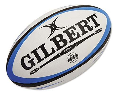 Gilbert Gilbert Omega Rugby Match Ball, Azul Negro, 5