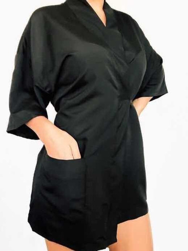 Imagen 4 de 4 de Bata /chaqueta X 3 Unid Peluqueria/spa Microfibra Y Bolsillo