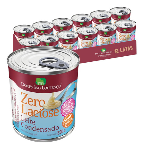 Leite Condensado Zero Zero S. Lourenço 335g (12 Latas)