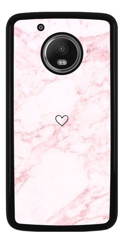 Funda Protector Para Motorola Moto Marmol Rosa Corazon