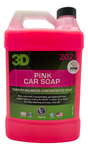 3d Pink Car Soap Shampoo Super Concentrado Alta Espuma 1 Gal
