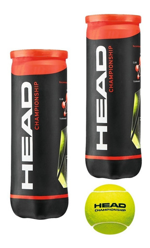 Pack De 2 Tubos X 3 Pelotas C/u Head Tenis Padel Importadas