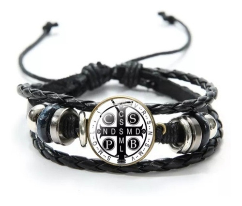 Pulsera San Benito Protección Sagrada Ajustable Mod 1