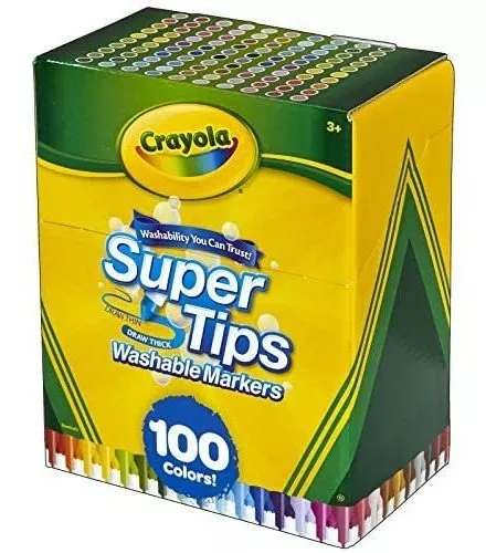 Marcadores Crayola Lavables Supertips 100 Colores No Toxico