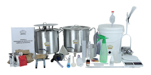 Kit Equipamento Cerveja Artesanal 10l C/ Moedor + Bomba Inox