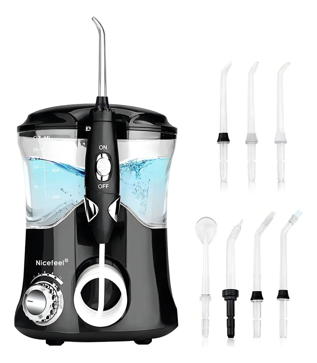 Irrigador Bucal Familiar Nicefeel FC169 de 600 mL con 7 Picos y 10 Niveles de Presión