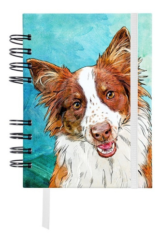  Agenda Border Collie Marrón Chocolate Diaria Artesanal