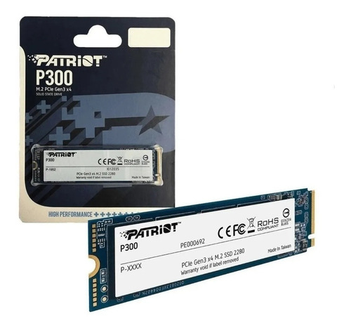 SSD Patriot P300 M.2 2280 Nvme Pcie Gen 3x4 P300P256gm28 Cor Negro