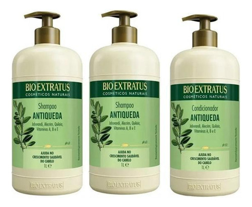 Kit Jaborandi Antiqueda 2 Shampoos + 1 Condicionador