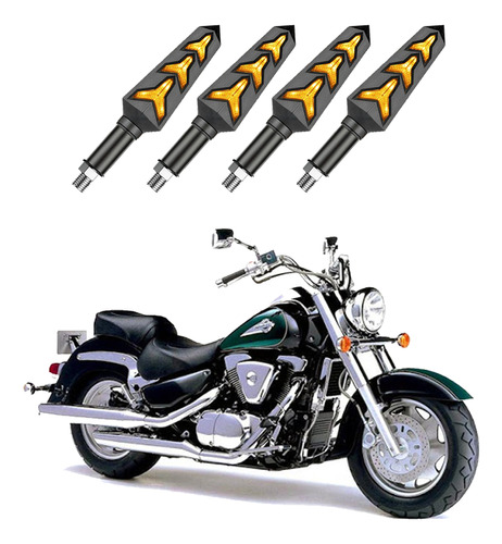 Kit 4 Setas Sequenciais P09s Suzuki Intruder Lc 1500 2005