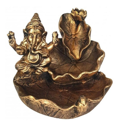 Incensario De Resina Cascata Folha Ganesha
