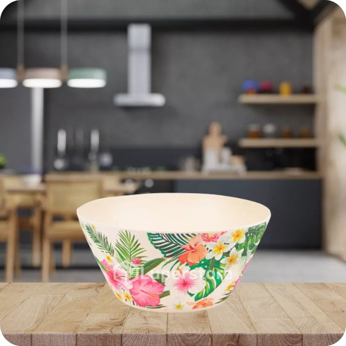 Imagen 4 de 9 de Bowl Fibra Bambu 15 Cm Biodegradable Diseño Flores