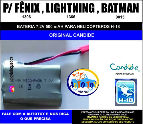 Imagem 1 de 2 de Fenix 1306  H-18 - Bateria 7.2 V 500mah