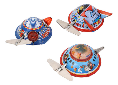 Juguete Vintage Wind Up Spacecraft Coleccionable Clockwork S