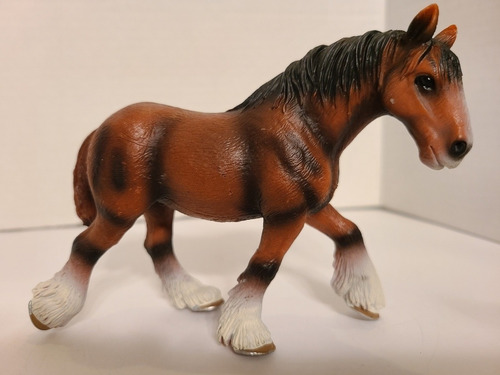 Figura Yegua Caballo Shire Niño Plástico Juguete Colección