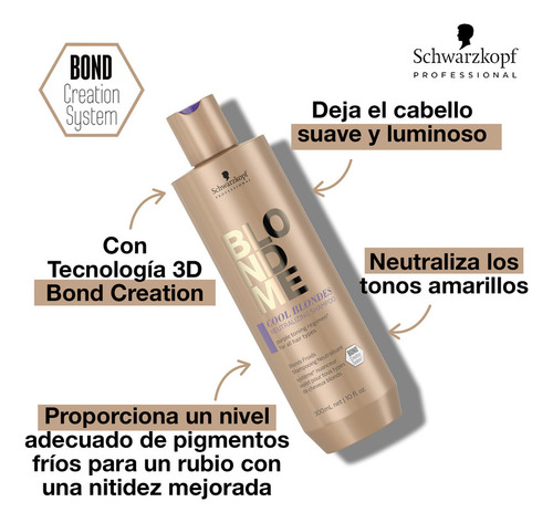 Blondme Shampoo Neutralizante Para Rubios Fríos 300 Ml