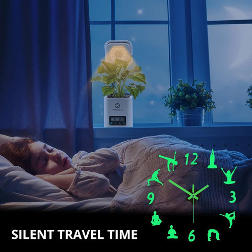 Reloj Silent Glow De 1 Pieza, Color Verde Fluorescente, Para