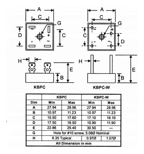Bridgold 5pcs Kbpcbridge Rectifier Diodo 25a 1000v Single Fa