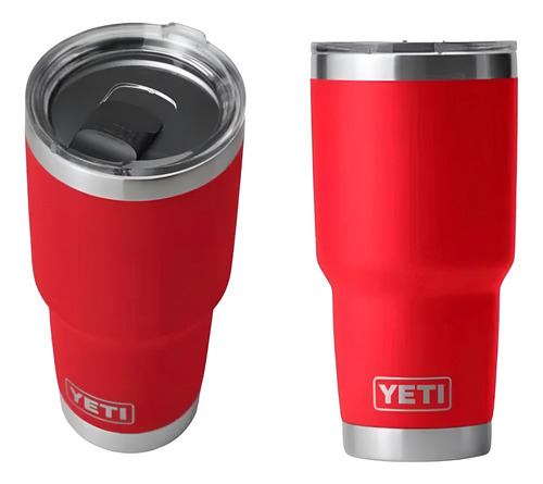 Vaso Térmico Rambler De Acero Inoxidable Yeti 30oz Magslider Rojo Lisa