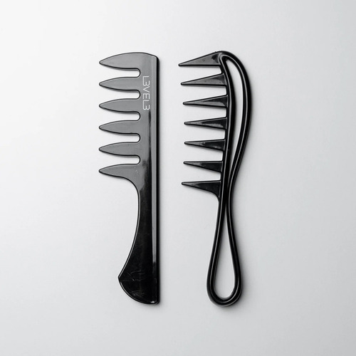 Juego De Peines Antiestaticos Level 3 Styling Comb Set Color Negro