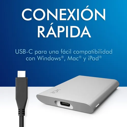 externo LaCie Portable SSD STKS2000400 STKS2000400 2TB plata lunar