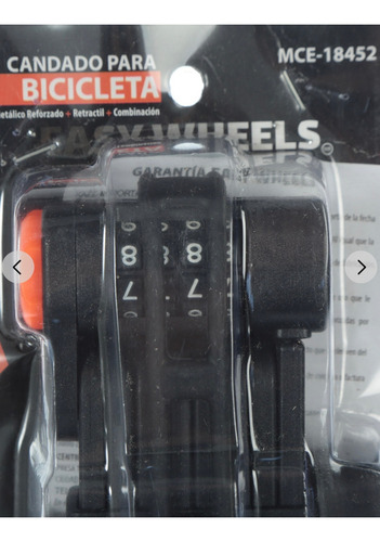 Candado Para Bicicleta De Combinación Easy Wheels