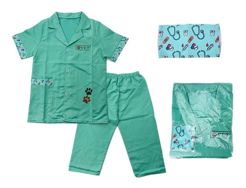 Uniforme De Médico Simulado Con Cubierta Facial Enfermera Pr