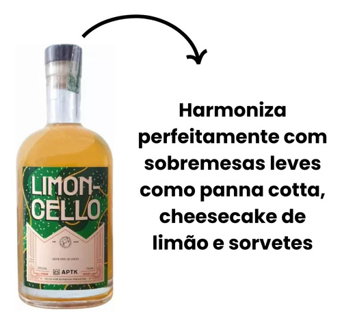 Licor Fino De Limão Limoncello Aptk Spirits Garrafa 750ml