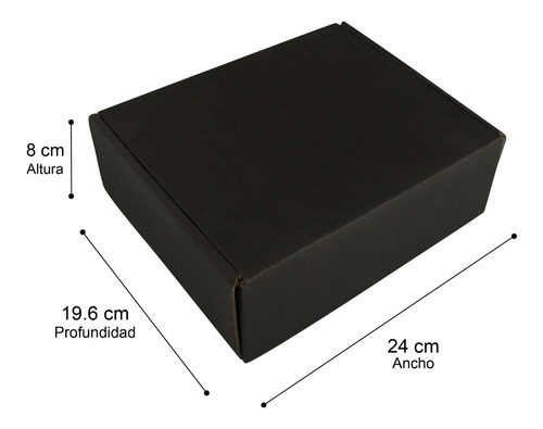 100 Mailbox 24x19.6x8 Cm Caja De EnvĂos Color Negro Gr-1