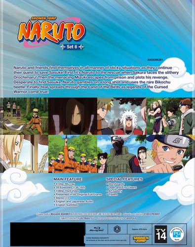 Serie Blu Ray Naruto Set 6 Nuevo Original Sellado Inglés