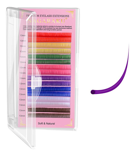 Extensiones De Pestanas De Colores, 8 Colores, Arco Iris, 0.