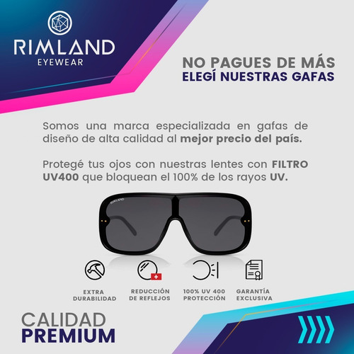 Imagen 5 de 8 de Anteojos De Sol Italianos Lentes De Sol Rimland Bahamas