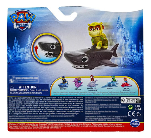Paw Patrol Rubble Y Tiburon Martillo Aqua Pups Spin Master