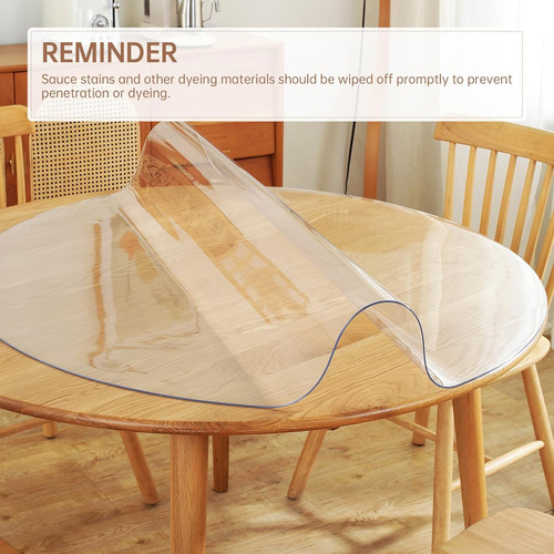 Protector De Mesa Redondo Transparente 40 Pvc 2mm