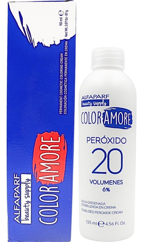 Tinte Cabello Alfaparf Color Amore 90 Ml + Peróxido 135 Ml 1 Negro