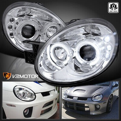 Fits 2003-2005 Dodge Neon Clear Led Halo Projector Headl Kg1