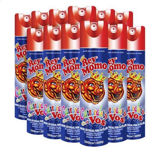 Imagen 1 de 6 de Nieve Espuma Rey Momo Carnaval Cotillon Pack X12 U