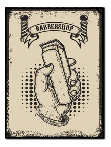 #1572 - Cuadro Decorativo Vintage Barber Shop Barberia 