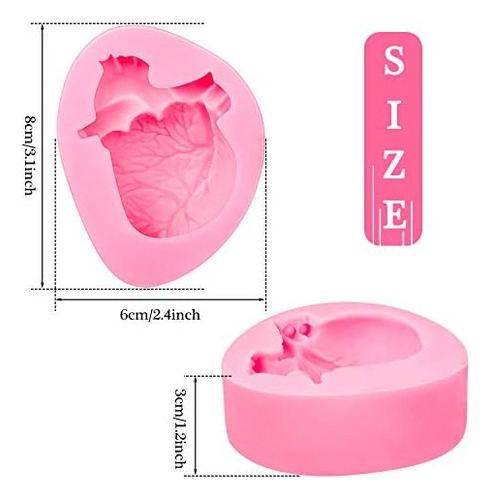Molde De Mousse De Helado En Forma De Corazón Humano 3d, Mol
