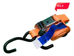 Comprar Kit 3 Cintas Catraca Carga 540kg 25mm X 2 Metros Amarração no Mercado Livre