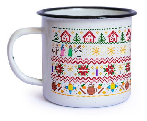 Taza Navidad Ponche Personalizada Peltre Pocillo