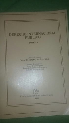 Derecho Internacional Público Tomo 5 Jiménez De Aréchaga 
