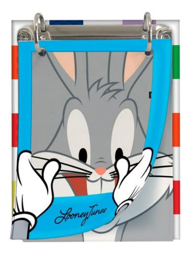 Mini Caderno Argolado Looney Tunes 80 Folhas- Dac Cor Cinza